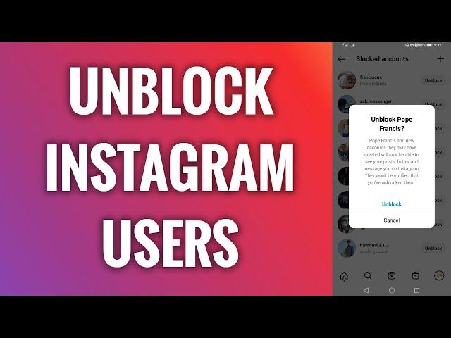 How To Unblock Instagram Users