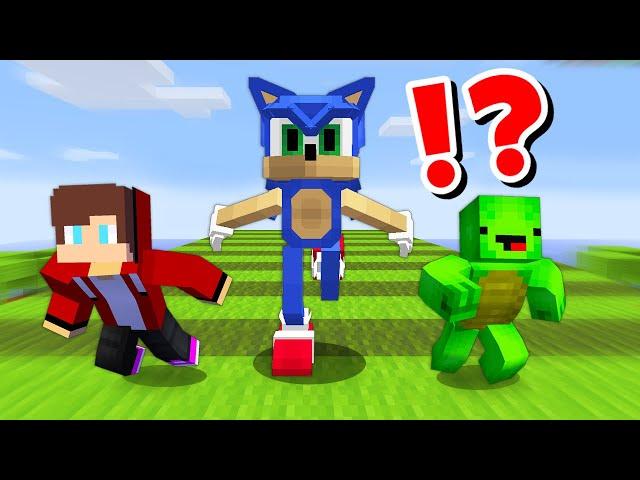 JJ and Mikey in SONIC THE HEDGEHOG CHALLENGE in Minecraft / Maizen Minecraft