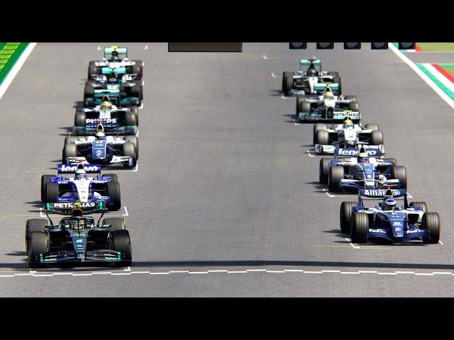 Lewis Hamilton Mercedes F1 2023 vs All Nico Rosberg F1 Cars (2006-2016) - Spa Francorchamps