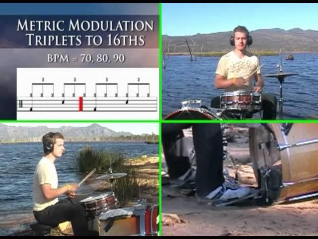 Outdoor Drum Lessons - Metric Modulation Triplets Into 16ths - Icanplaydrums.com