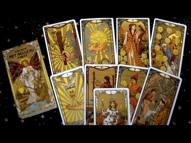 Golden Art Nouveau Tarot - Flip through no talking