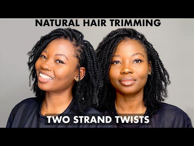 HOW TO MAKE TWO STRAND TWISTS | HOW TO TRIM ENDS | 4C HAIR