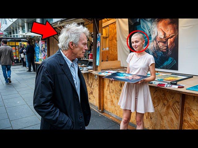 Mädchen verkauft Kunst, um ihre Chemo zu finanzieren – dann kommt Clint Eastwood und schockt alle!