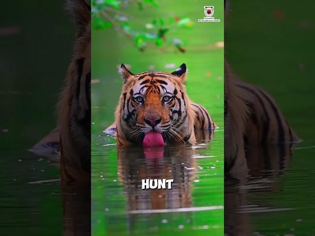 "Tigers: The Surprising Swimmers of the Jungle!  #AnimalFacts"