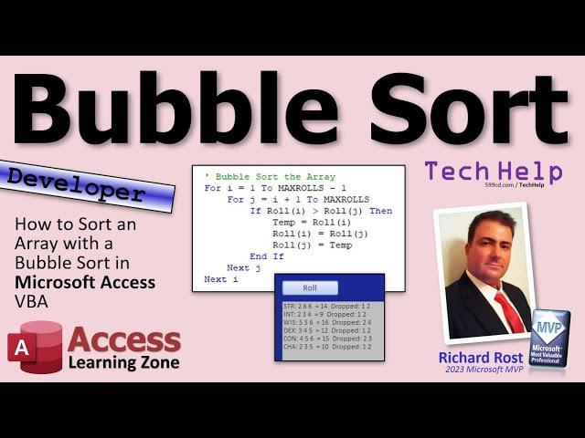 How to Sort an Array with a Bubble Sort in Microsoft Access VBA