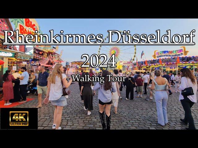 Walking Tour: Düsseldorfer Rheinkirmes  2024  [4K UHD] Größte Kirmes am Rhein