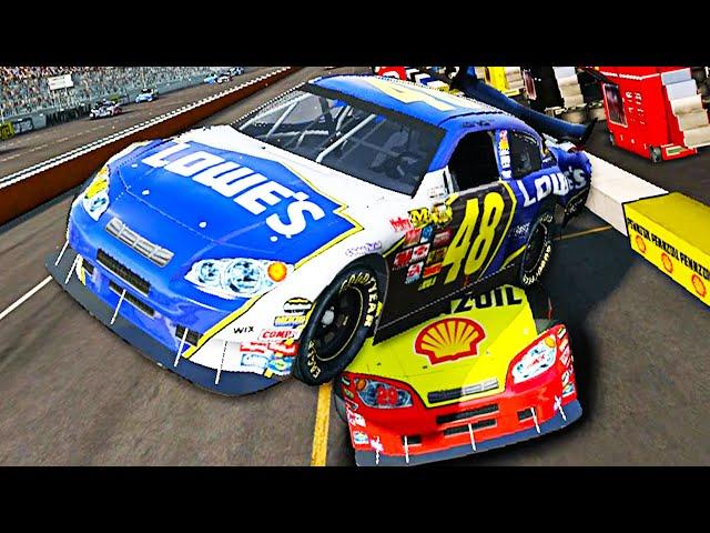 LANDED ON THE PIT CREW!! // NASCAR 08 (Mostly Barrel Rolls)