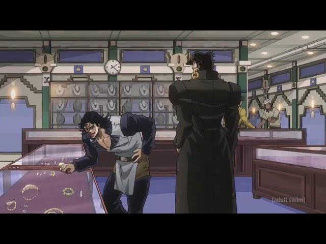 JoJo: Steely Dan(Dan of Steel) frames Jotaro for shoplifting (Eng Dub)