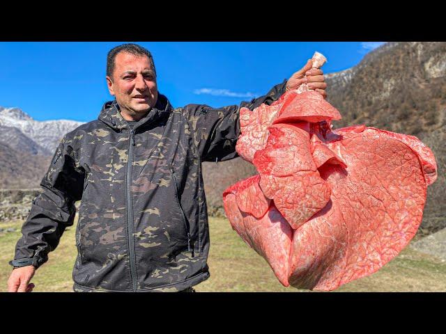 A Poor Man's dish! A healthy dinner of Beef Lungs Cooked in Milk