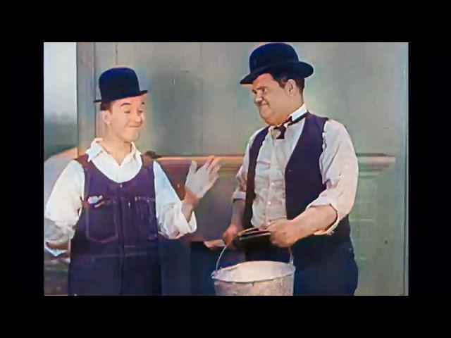 Laurel & Hardy - "The Finishing Touch"  (Full Episode Colorized in English)