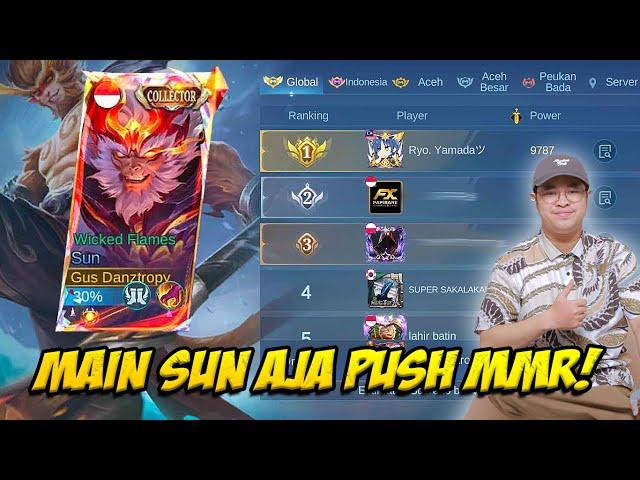 LIVE PUSH RANK PAKE 1 HERO PUSH MMR HERO SUN JADI TOP GLOBAL SUN + MABAR VIPMOBILE LEGEND