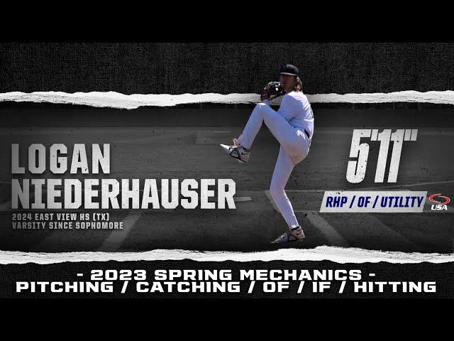 2024 Logan Niederhauser | 5'11" - RHP/OF/IF/UTILITY | 2023 Spring Mechanics