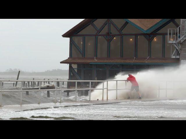 Hurricane Helene -  massive storm surge from Cedar key, Florida as it happened