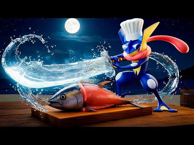 【ポケモン料理】ゲッコウガシェフに海鮮丼を作らせたらスタイリッシュすぎた！#ポケモン #pokemon #料理 #cooking