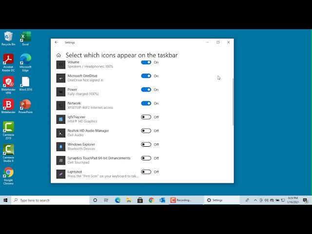 How to Customize Notification area in Windows 10