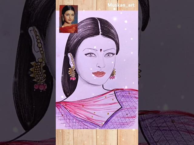 Aishwarya Rai marker drawing#easy#art#shorts