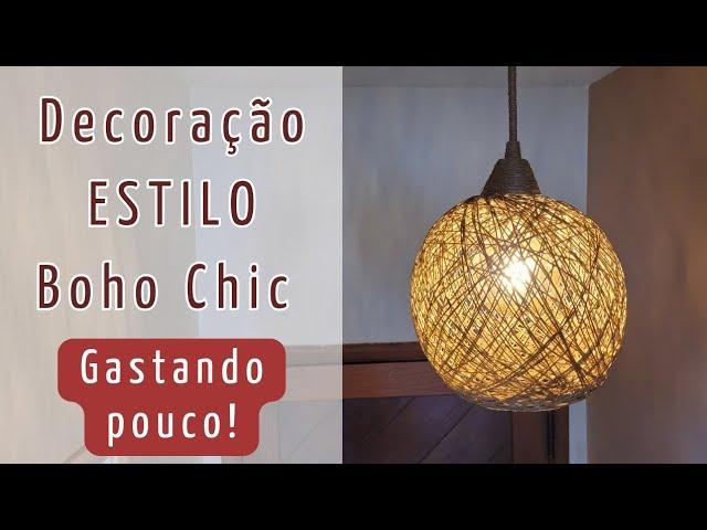 COMO FAZER UMA LUMINÁRIA BOHO CHIC GASTANDO POUCO! -  Faça Você Mesmo - Decoração Boho Chic