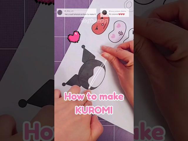 DIY KUROMI baddies Squishy #papercraft #asmr #blindbag #sticker #art