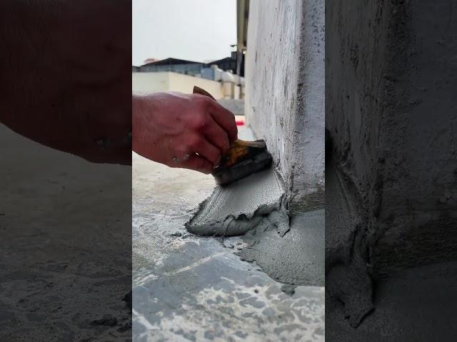 Wall waterproofing slope cement filling process