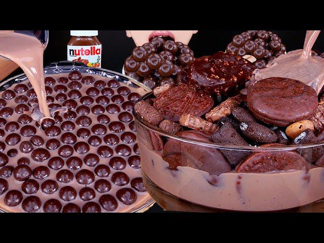 ASMR MALTESERS OREO CHOCOLATE ICE CREAM NUTELLA DESSERT MUKBANG 초콜릿 먹방 チョコレート 咀嚼音 モッパン EATING SOUNDS