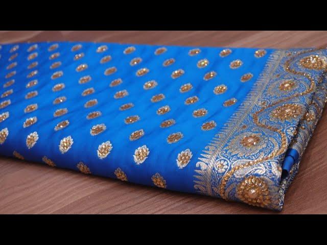 ARNG-3389 "The Chlorine Blue" Vol 2 Premium Banarasi Silk Saree||Silk||Golden Zari||Acrylic Stones