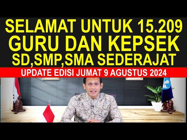 Hore! 15.209 ribu guru sertifikasi dan non sertifikasi full senyum hari ini Jumat 9 Agustus 2024