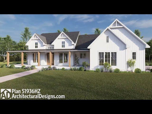 WALKTHROUGH TOUR - Modern Farmhouse Plan 51936HZ - Architectural Designs