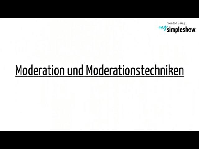 Moderation und Moderationstechniken