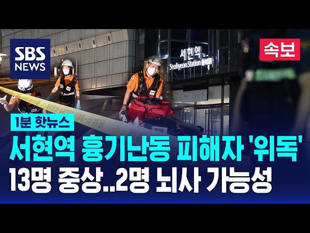 [속보] "서현역 흉기 난동 피해자 2명 뇌사 가능성" / SBS /1분핫뉴스