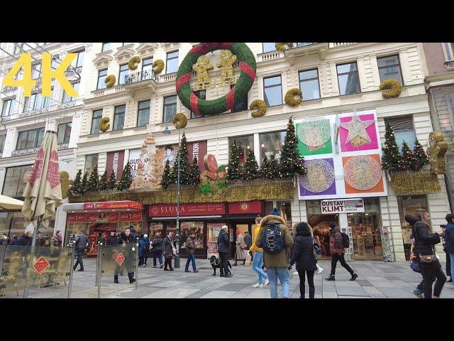 Vienna Walk, Christmas Time from Hotel Sacher to Park Hyatt | 4K 60FPS | Kärntnerstr. & Graben