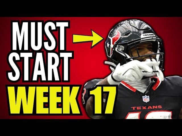 Fantasy Football Start/Sit Strategy for Week 17 (WED-SAT GAMES)