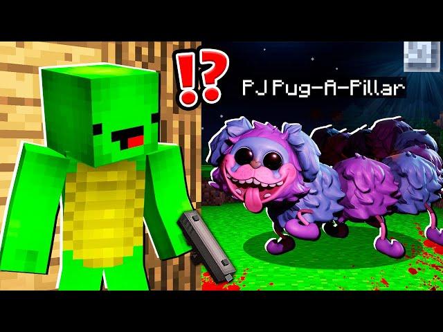 Why Creepy PJ Pug-a-Pillar from Poppy ATTACK MIKEY and JJ VILLAGE at 3:00am? - in Minecraft Maizen