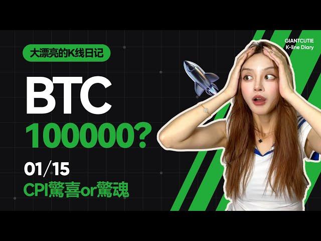 CPI數據重磅來襲，BTC能否延續反彈？ #比特幣 #以太坊   #btc  #meme #加密货币 #crypto  #CPI   丨1.15丨大漂亮的K線日記 丨