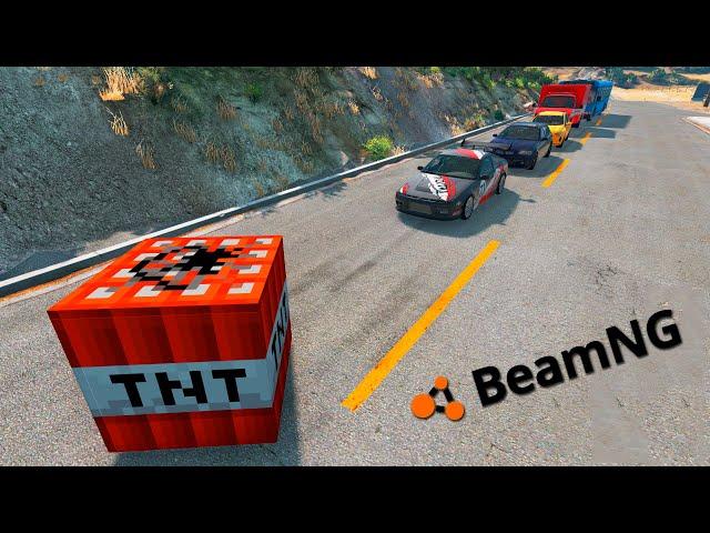 Car vs TNT from minecraft| BeamNG Drive | BimTestCrash