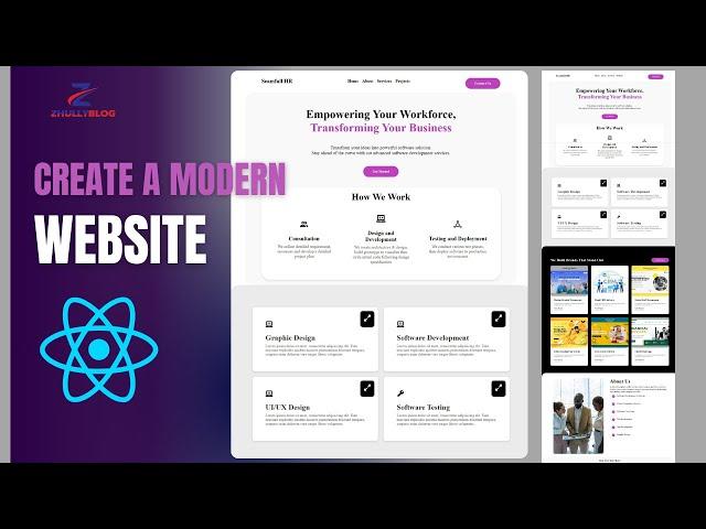 Build a Complete Website with Modern UI/UX in React JS |  Modern Website With React JS + Source code