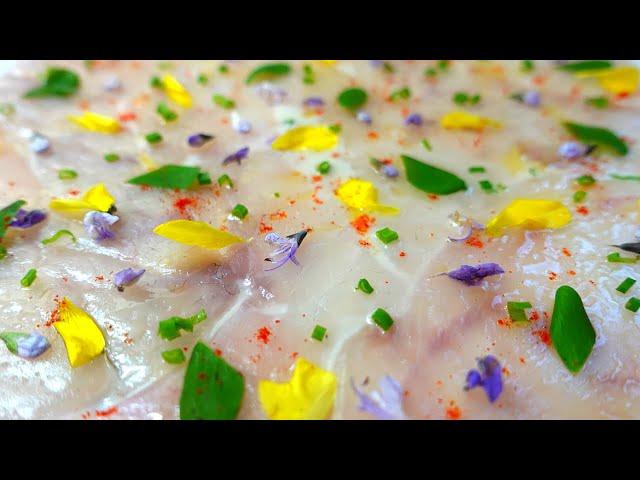 Carpaccio of sea bass.