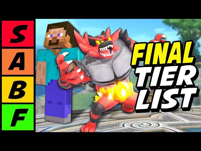 THE FINAL SMASH BROS ULTIMATE TIER LIST