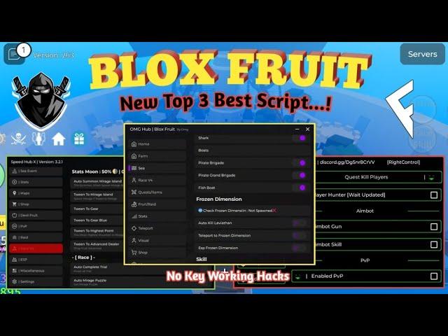 [Roblox] Blox Fruit Top 3 Best Script Available/ No Key & Showcase | Working On Delta, Fluxus & Vega