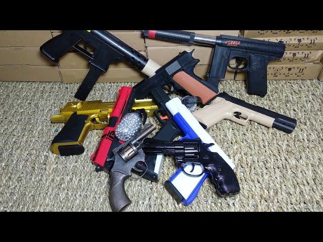 Toy Gold Pistols - Bead Throwing Weapons - Realistic Guns Tec-9 - Revolver & Bb Guns Desert Eagle