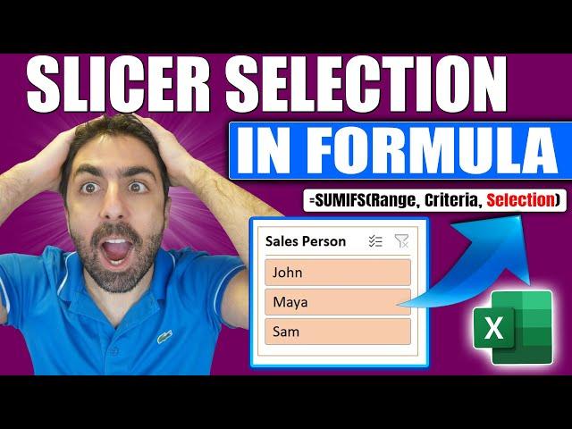 How to Apply Slicer Selection  to Formulas in ms Excel