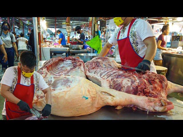 THE ULTIMATE KNIFE SKILLS - Butcher Entire Pig Cutting Skills - How to Butcher A Pig Sharp knife