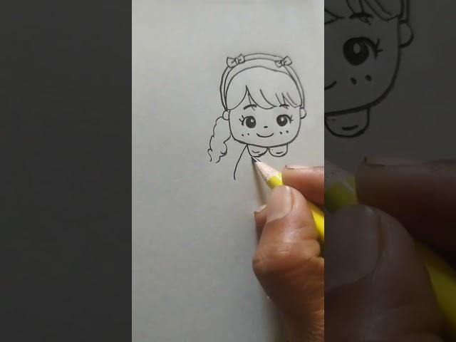 how to draw simple & cute girl #drawing #anjali #youtube #viral #