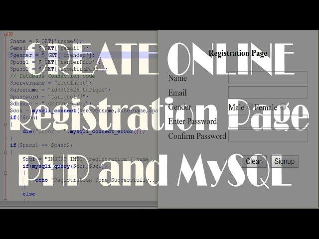Create online registration page using PHP and MySQL Database | 000webhost