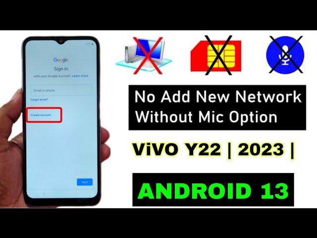 Vivo Y22 Frp Bypass Android 13 ( New Update 2023 ) Vivo Android 13 Frp Bypass 100% Working