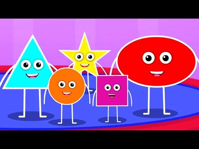 Five Little Shapes | Learn Shapes | Shapes Song For Kids & Children | Nursery Rhymes