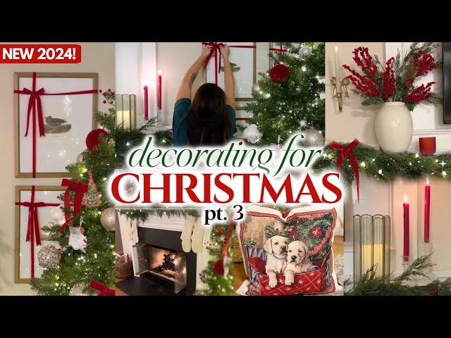 CHRISTMAS DECORATE WITH ME 2024 | CHRISTMAS LIVING ROOM + TRADITIONAL CHRISTMAS DECORATION IDEAS