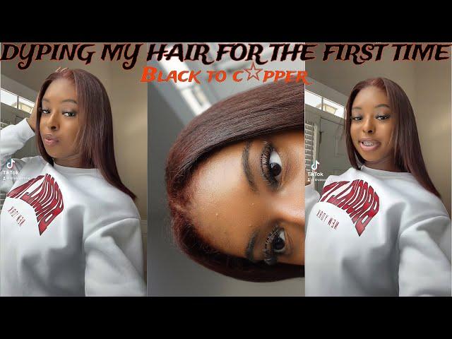 DYING MY HAIR FOR THE FIRST TIME | Black to Copper | HiColors Copper | No Bleach & No Damage