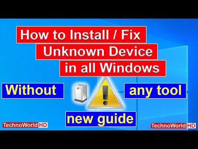 How to install / fix Unknown driver without any tool | any windows