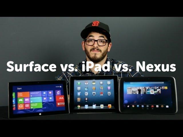 Surface vs. iPad. vs. Nexus 10