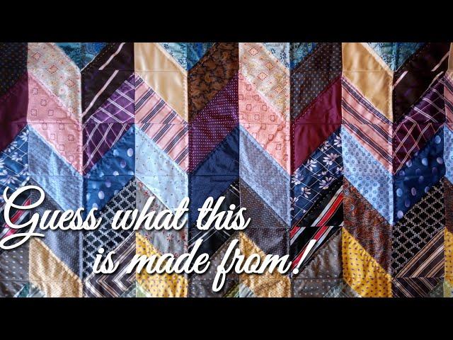 Up-cycling Silk Ties Into Usable Fabric + How To Make A Cushion Cover Using Half-Square Triangles